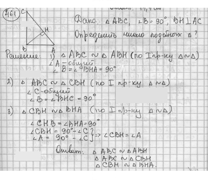 Скан решения номера 461