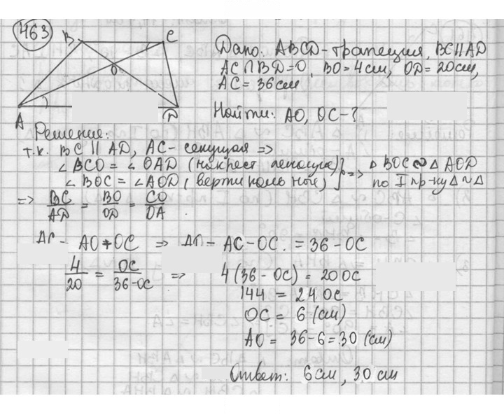 Скан решения номера 463