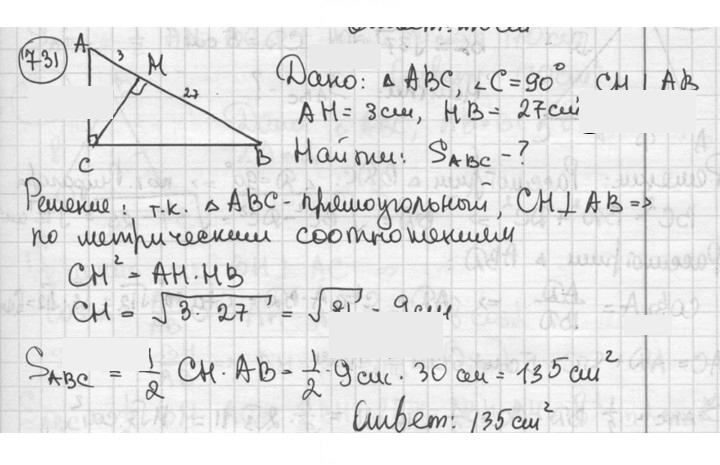 Скан решения номера 731