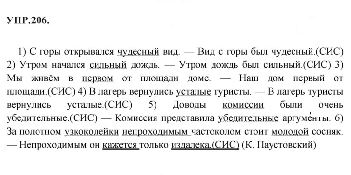 Скан решения номера 206