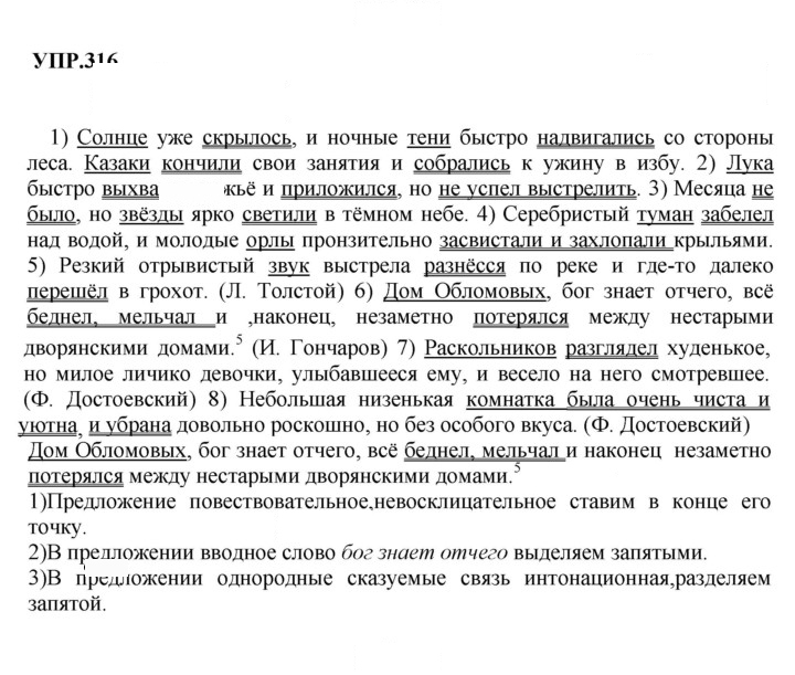 Скан решения номера 316