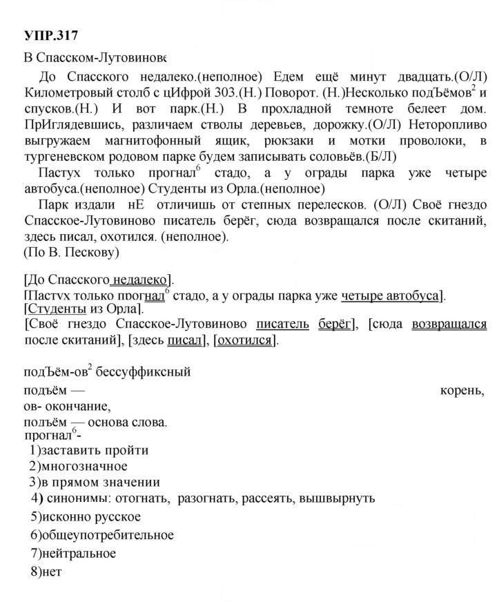 Скан решения номера 317