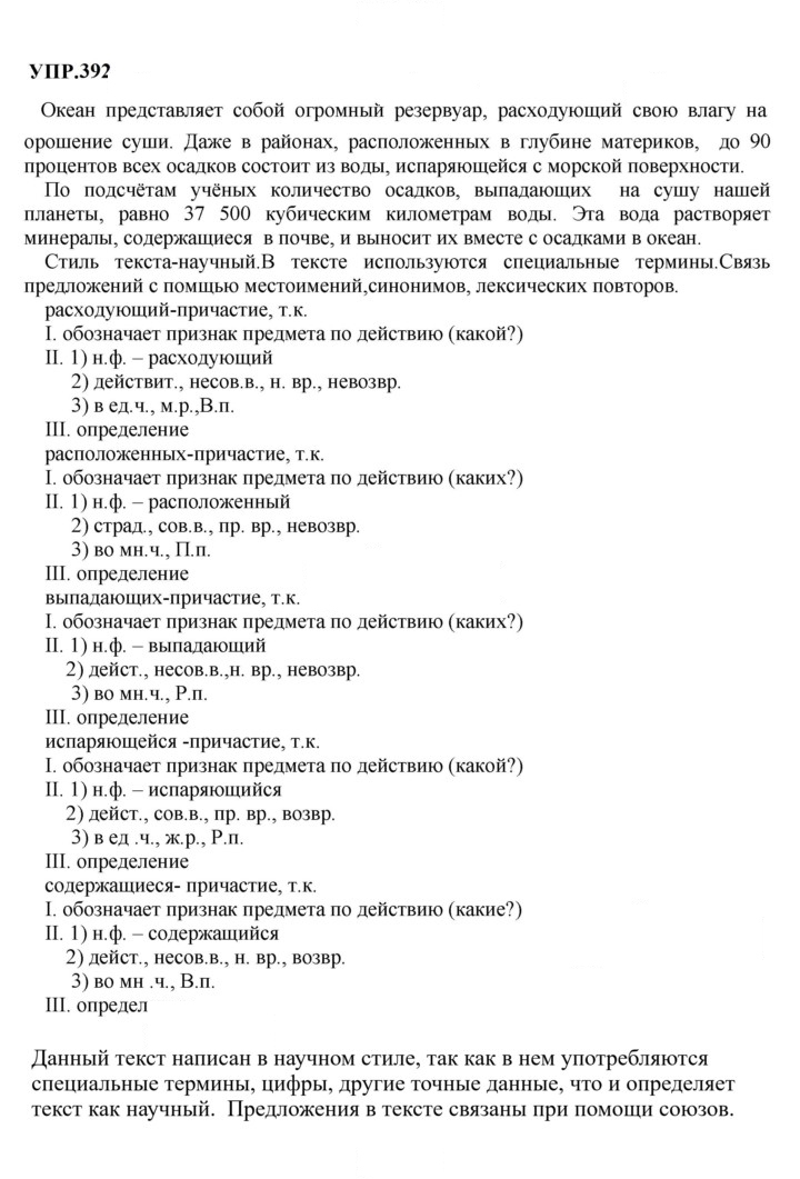 Скан решения номера 392