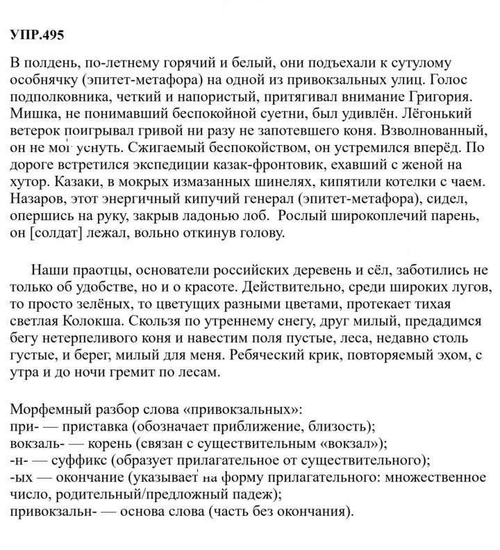 Скан решения номера 495