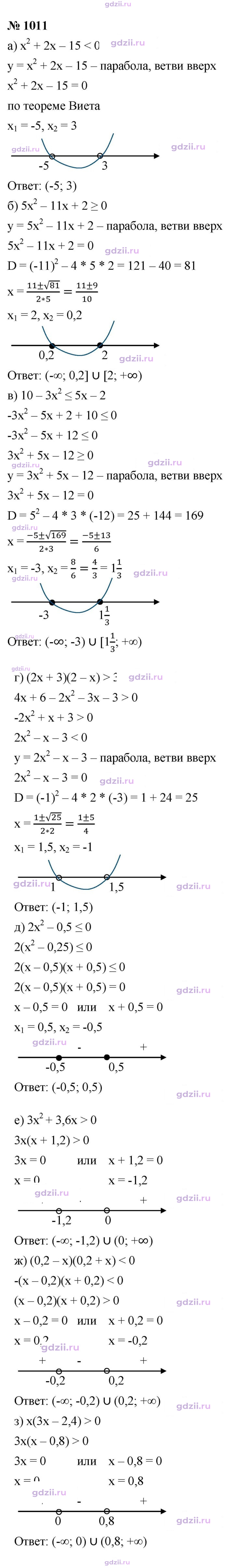 Скан решения номера 1011