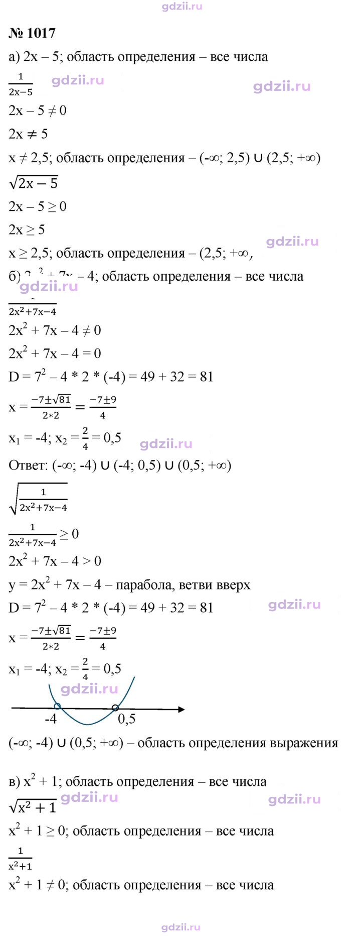 Скан решения номера 1017