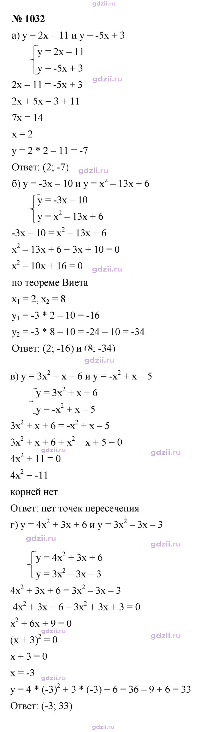 Скан решения номера 1032