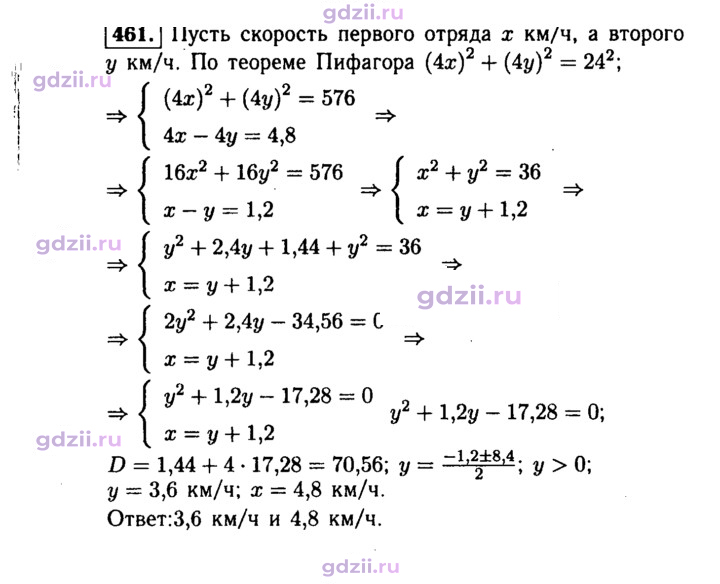 Скан решения номера 461