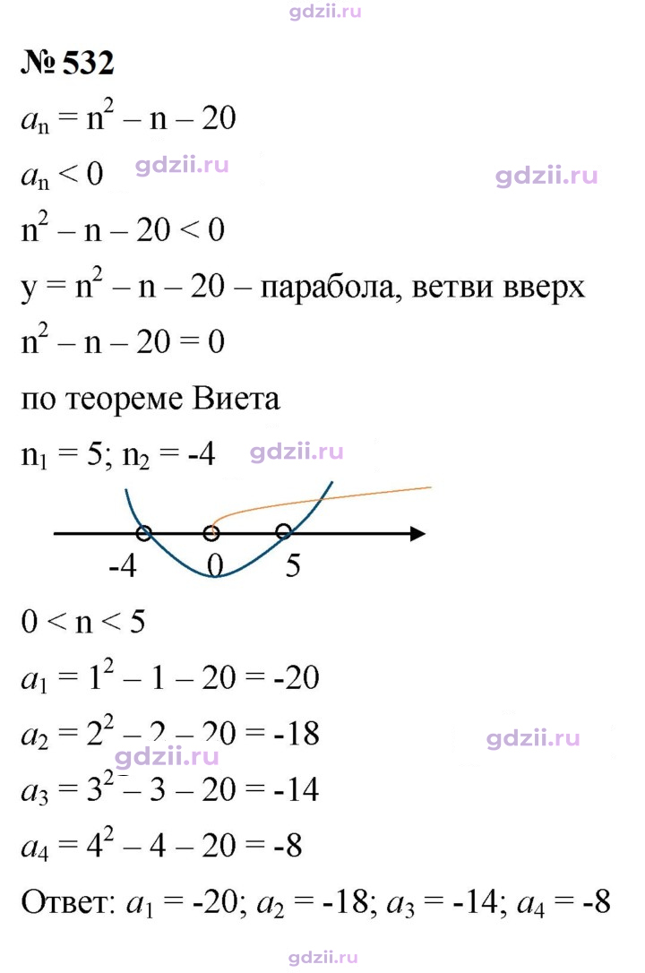 Скан решения номера 532