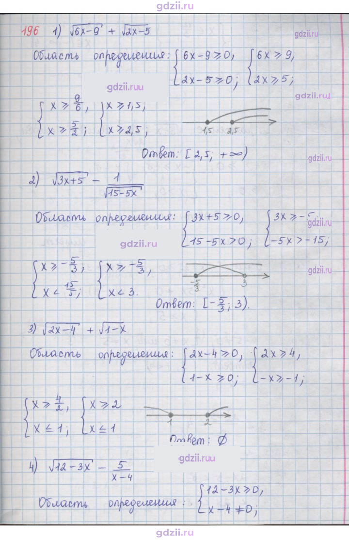 Скан решения номера 196
