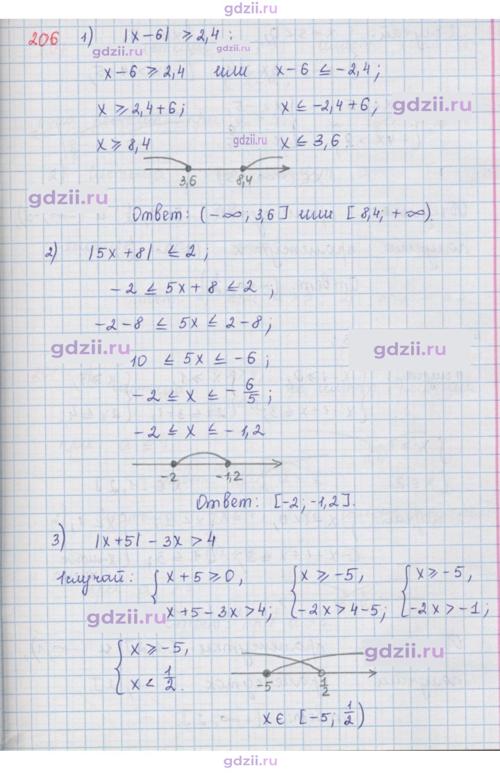 Скан решения номера 206
