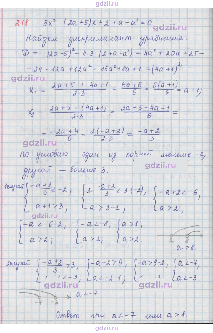 Скан решения номера 218