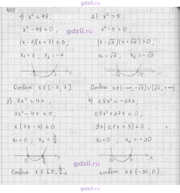 Скан решения номера 406