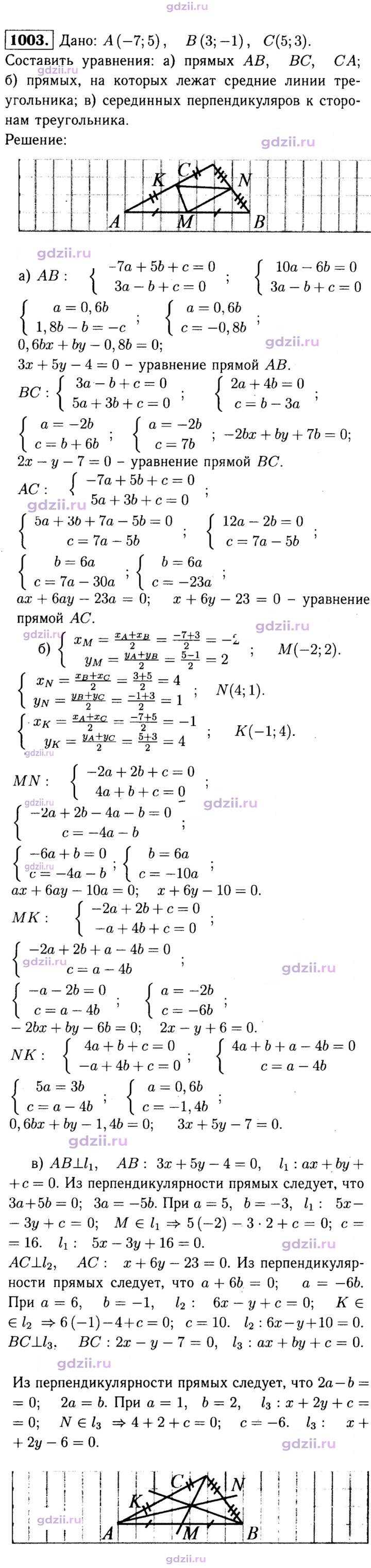 Скан решения номера 1003