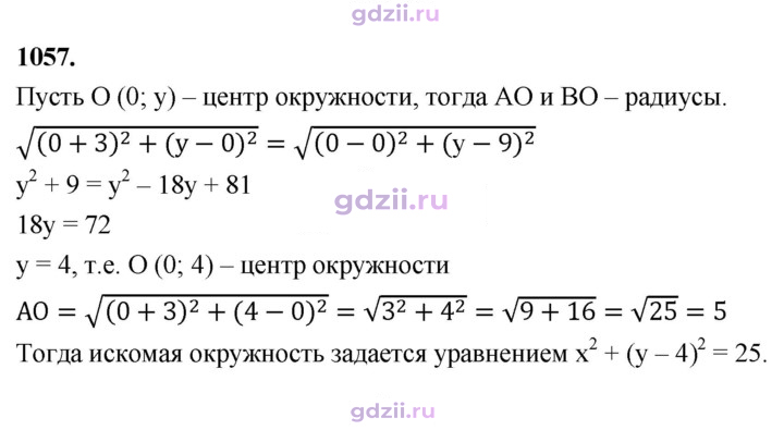 Скан решения номера 1057