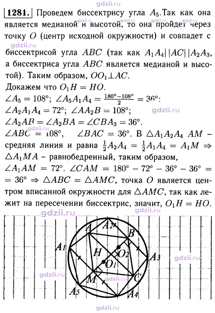 Скан решения номера 1281