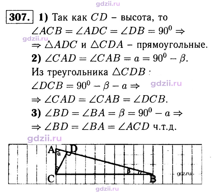 Скан решения номера 307