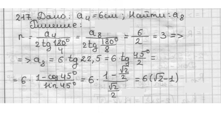 Скан решения номера 217