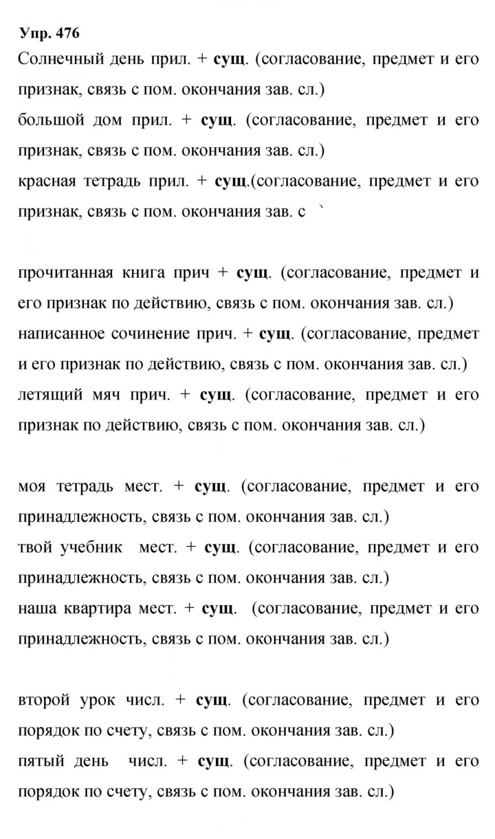 Скан решения номера 476